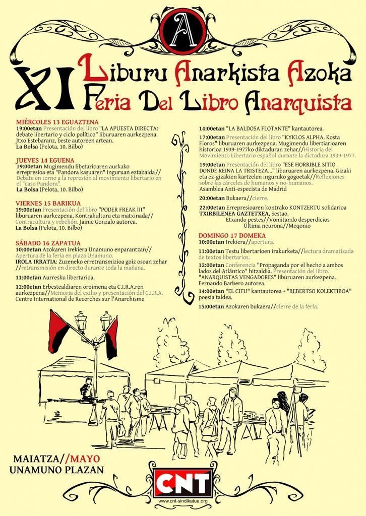 Cartel de la Feria del Libro Anarquista de Bilbao